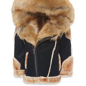 Luxurious Faux Fur Trimmed Black Puffer Jacket